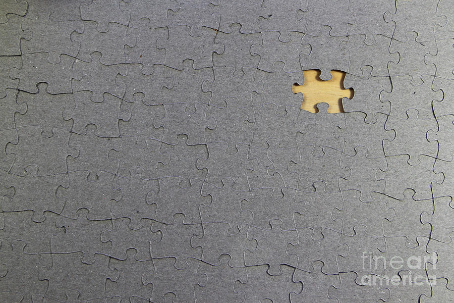 Puzzle With A Missing Piece Photograph by Photo Researchers, Inc.