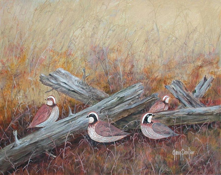Quail in the Grass Painting by Gary Partin