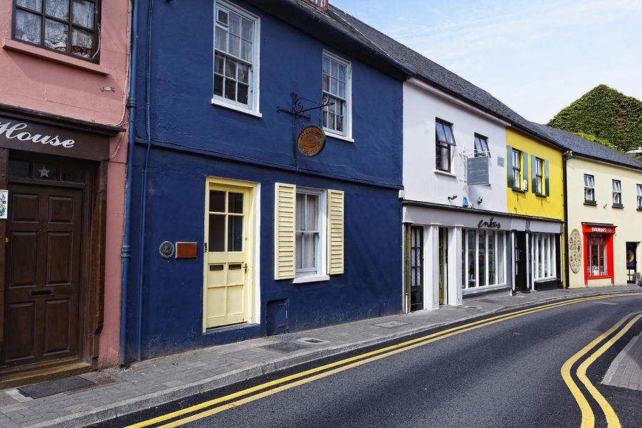 Architecture Photograph - Quaint Narrow Street in Kinsale by George Oze