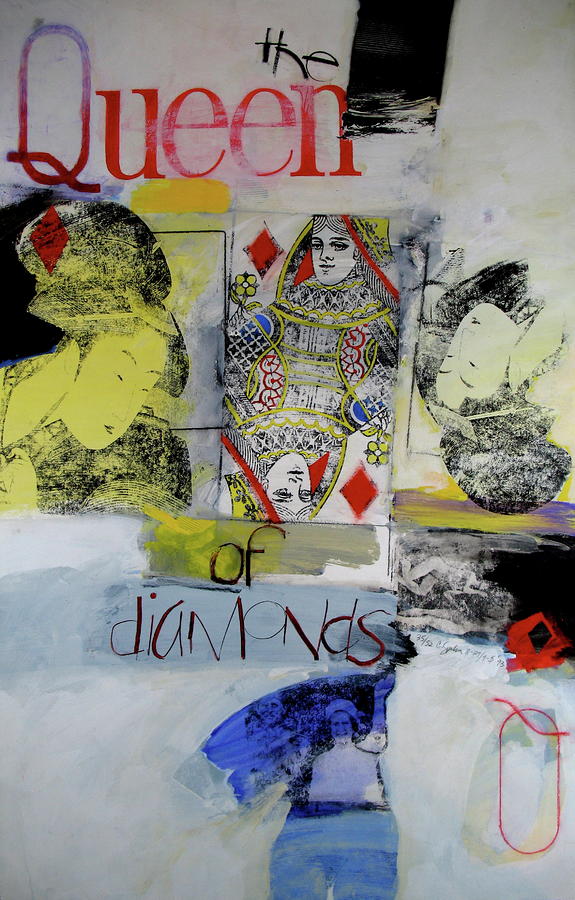 Queen of Diamonds Mixed Media by Cliff Spohn