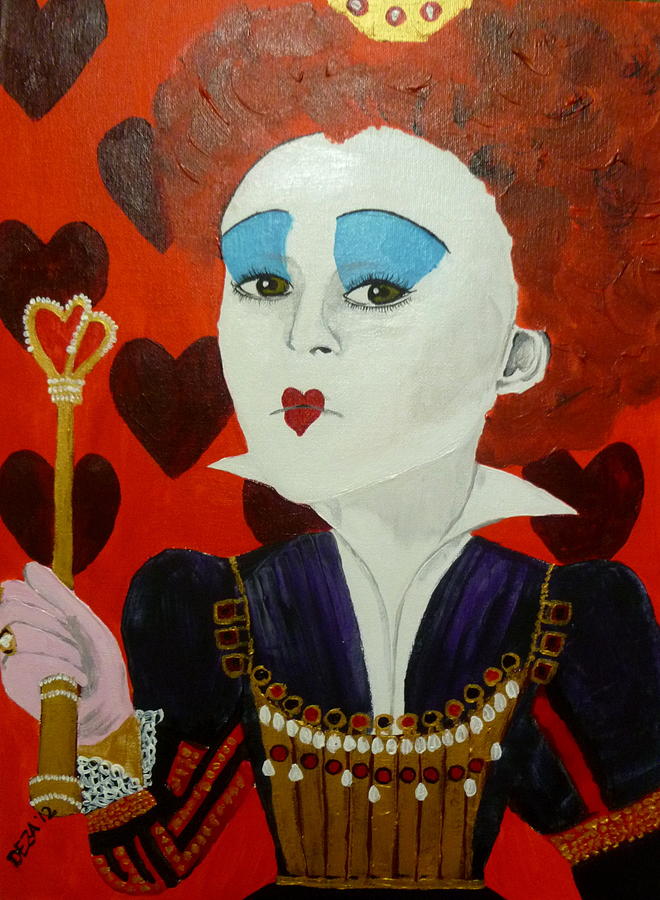 Queen of Hearts Painting by Deza Villanueva | Fine Art America