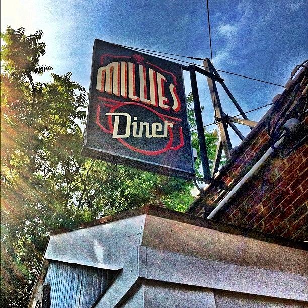 Vintage Photograph - Quick Bite At Millies Diner. #rva by Clifford Drake