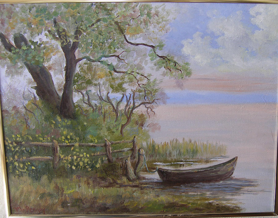 Quiet Lake Painting by Mark Perry