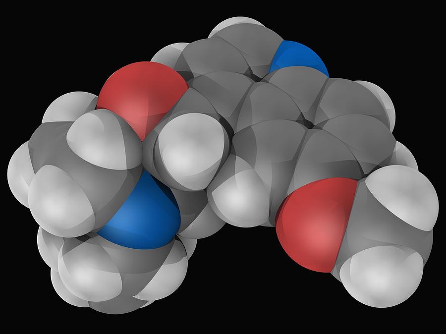 Pattern Digital Art - Quinine Drug Molecule by Laguna Design