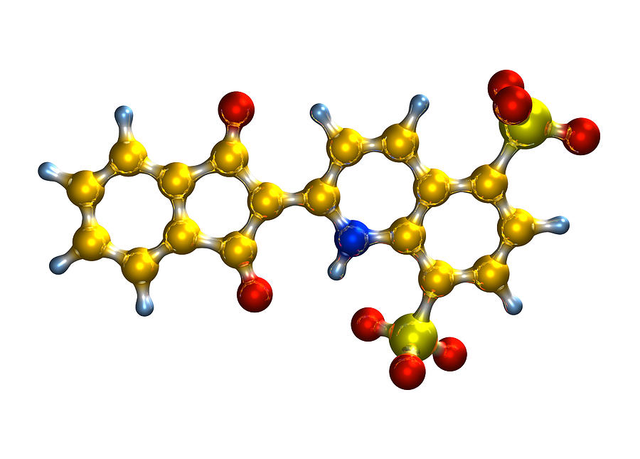 E104 Photograph - Quinoline Yellow Food Colouring Molecule by Dr Mark J. Winter