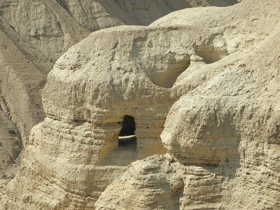 Qumran cave of the first Dead Sea Scrolls Photograph by Robin Coaker