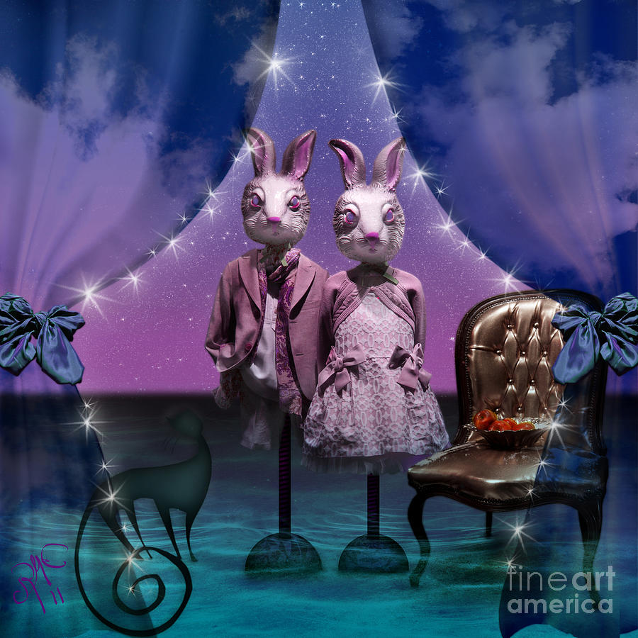 Rabbits In Love Digital Art by Rosa Cobos