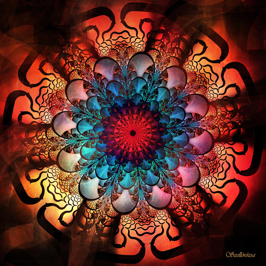 Apophysis Digital Art - Radiating Energy by Evelyn Collins