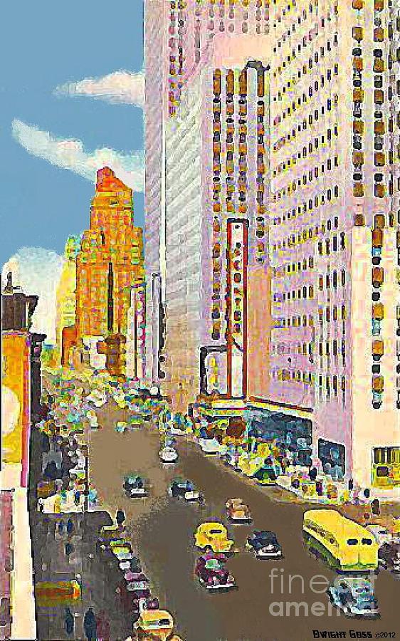 Radio City And Center Theatres In New York City In 1940 Painting by ...