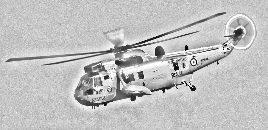 RAF Sea King Helicopter Sketch Photograph by Steve Purnell