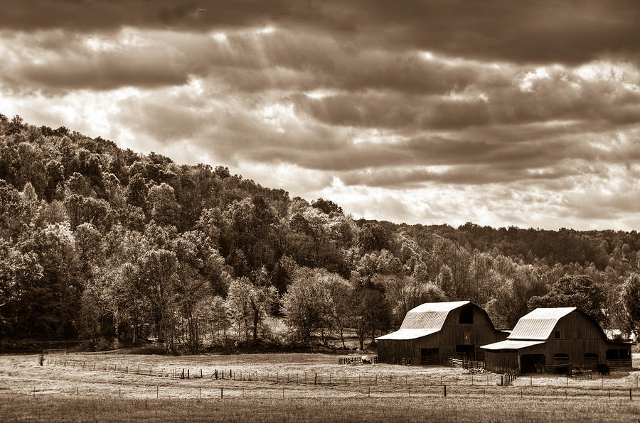 Barn Photograph - Raging Skies by Douglas Barnett