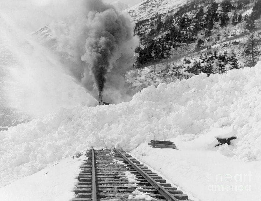 Railroad Avalanche, Alaska Photograph by Library of Congress