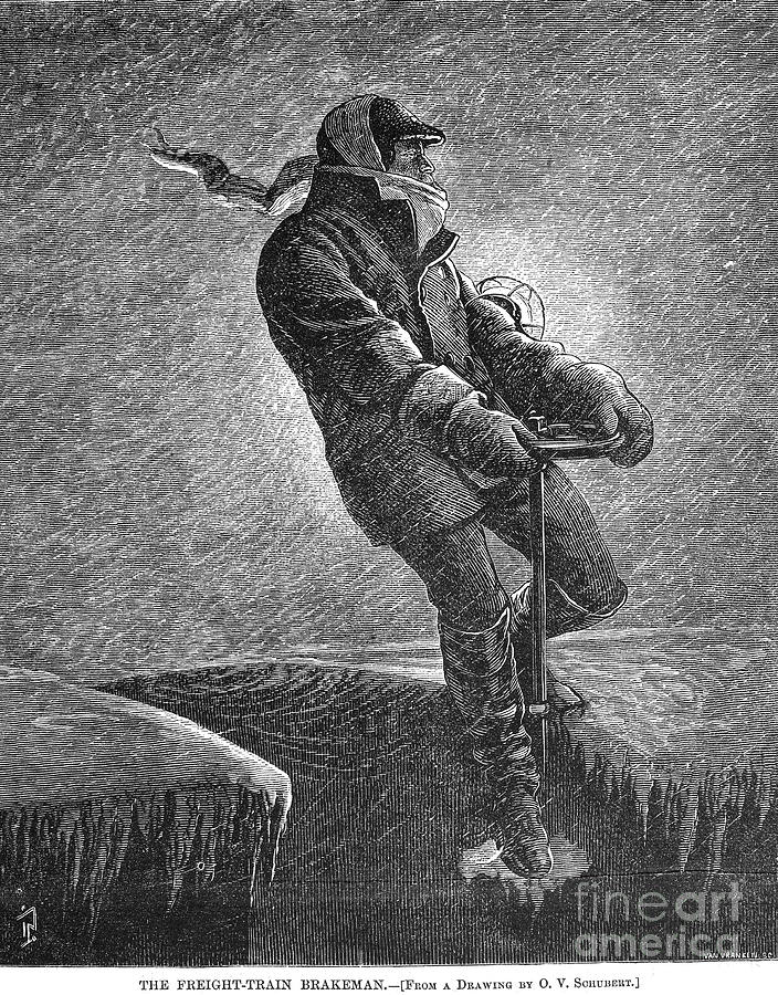 Railroad Brakeman, 1877 Photograph by Granger