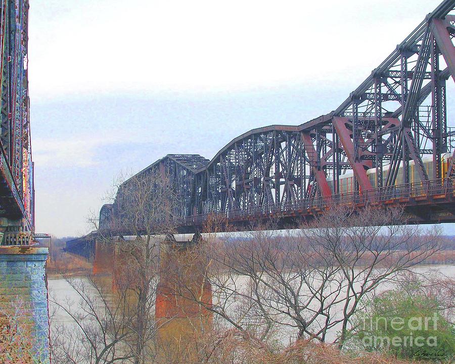 Railroad Bridge  Digital Art by Lizi Beard-Ward