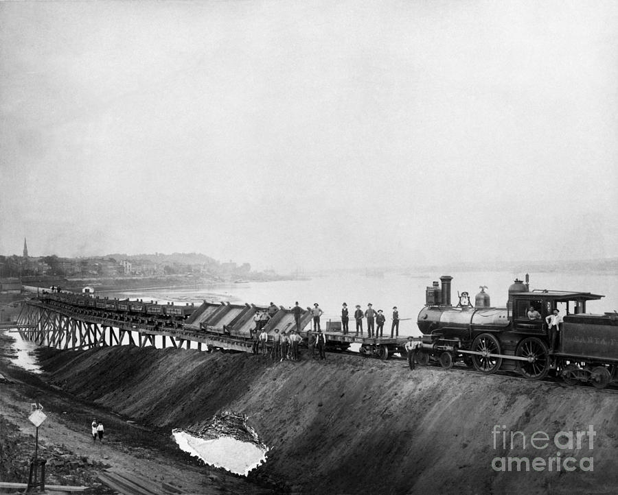 Railroad Construction Photograph by Photo Researchers