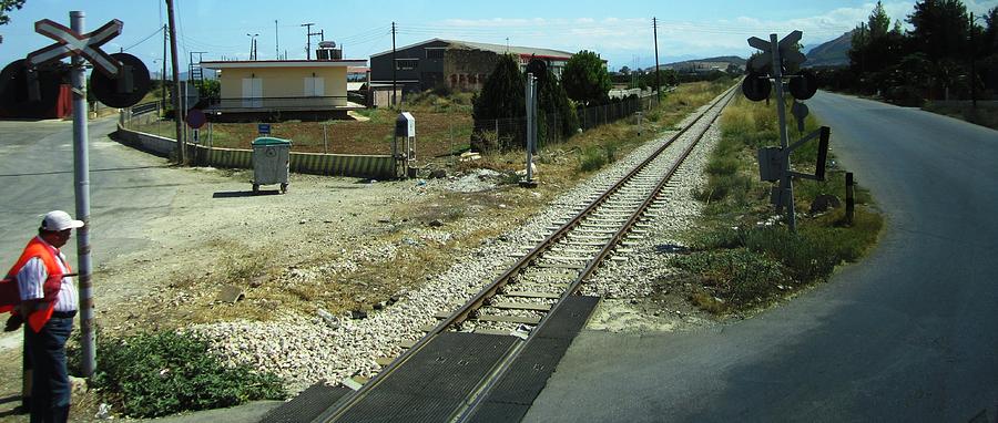 Railroad Crossing II on the Way from Mycenae to Olympia in Greece Photograph by John Shiron