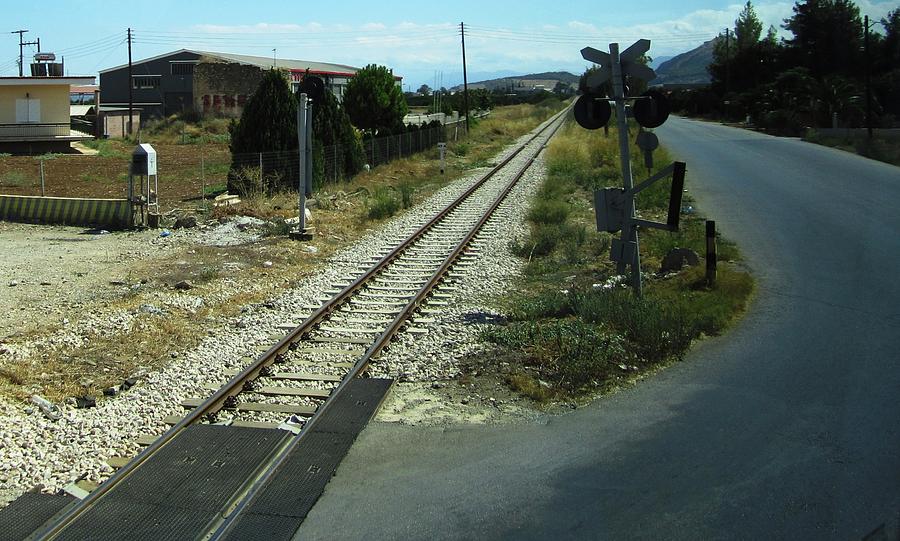 Railroad Crossing III on the Way from Mycenae to Olympia in Greece Photograph by John Shiron