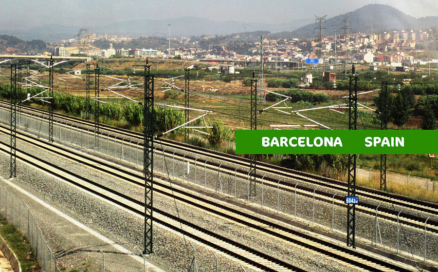 Railroad Crossing Overpass Leaving Barcelona Spain Photograph by John Shiron