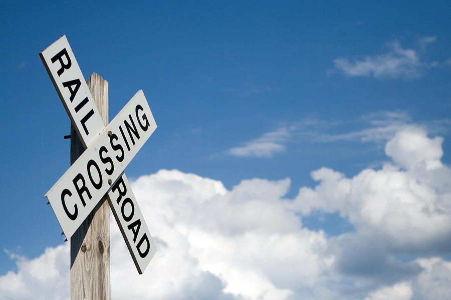 Sign Photograph - Railroad Crossing Sign by Stephanie McDowell
