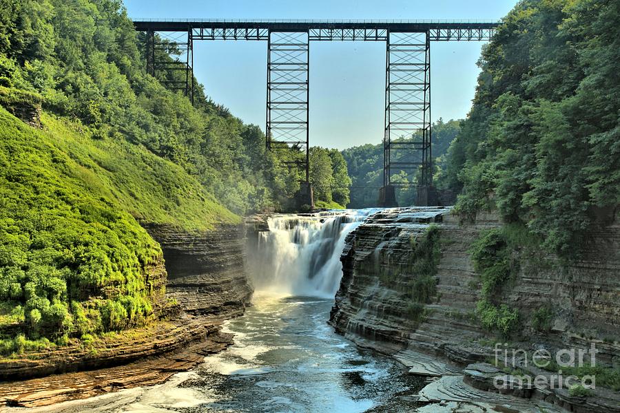 Railroad Over A Waterfall Photograph by Adam Jewell