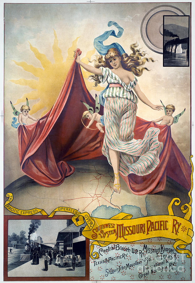 RAILROAD POSTER, c1890 Drawing by Granger