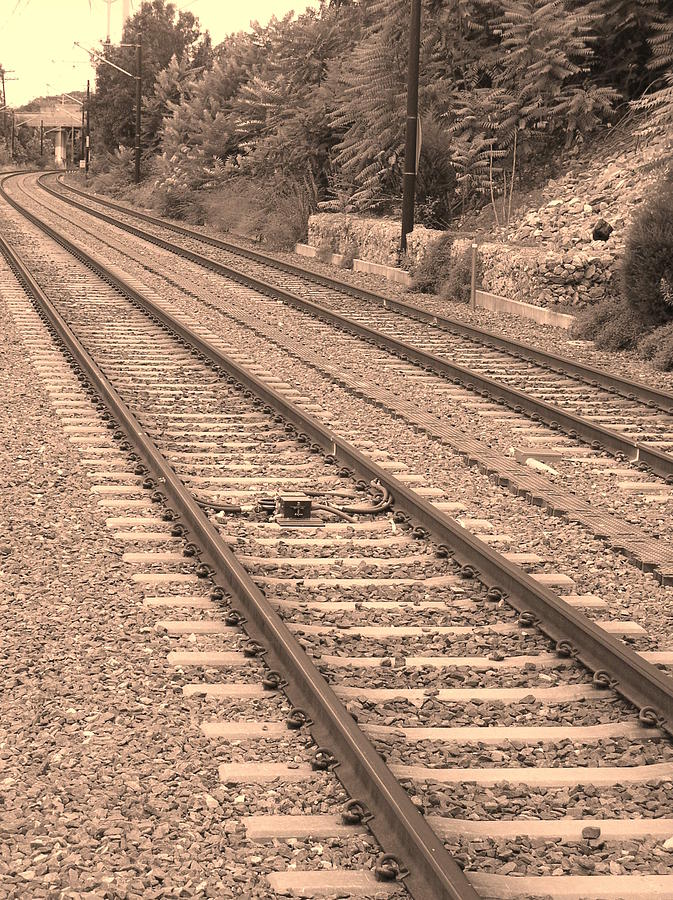Railroad Sepia Photograph by La Dolce Vita