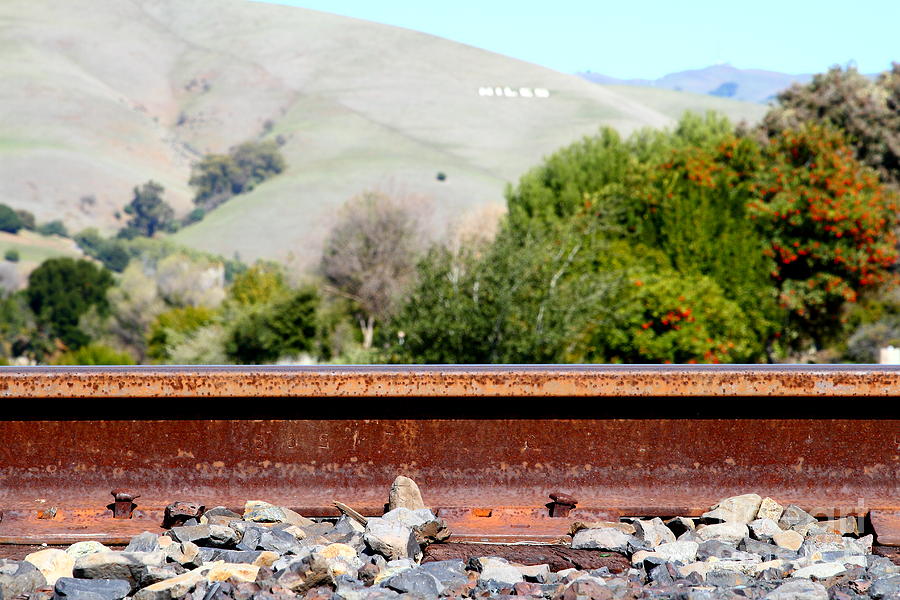 Transportation Photograph - Railroad Track In Fremont California Near Historic Niles District In California . 7d12676 by Wingsdomain Art and Photography Transportation Photograph - Railroad Track In Fremont California Near Historic Niles District In California . 7d12676 by Wingsdomain Art and Photography