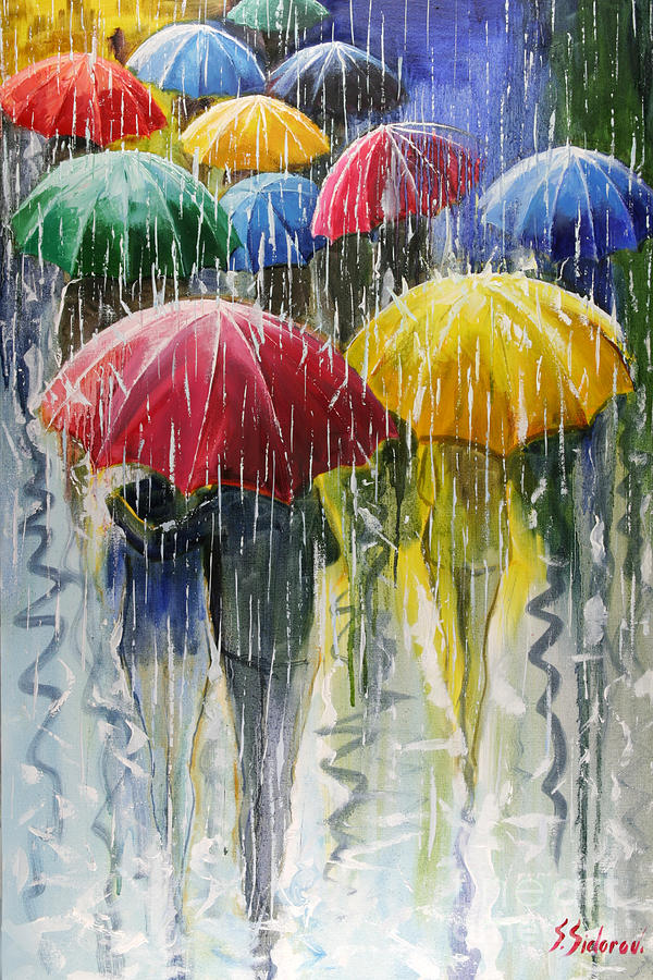 Rain In The City Painting by Stanislav Sidorov