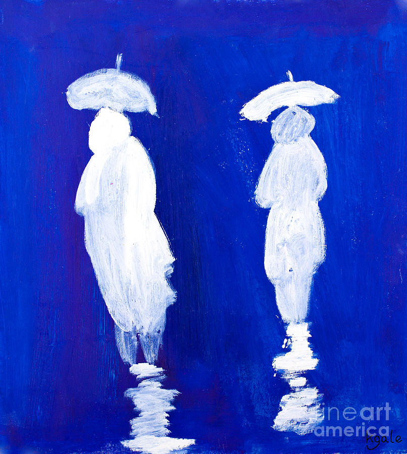 Rain Walkers Painting by Simon Bratt