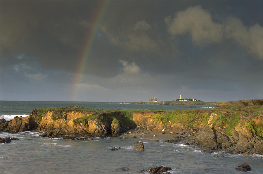Rainbow And Piedras Blancos Lighthouse Photograph by Suzi Eszterhas