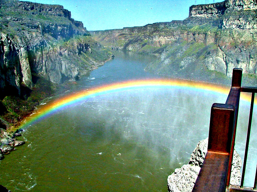 Rainbow at Shoshone Falls ID Photograph by Jo Sheehan