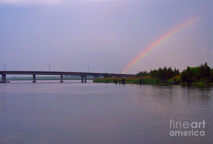 Rainbow at the Mauricetown Bridge  Photograph by Nancy Patterson