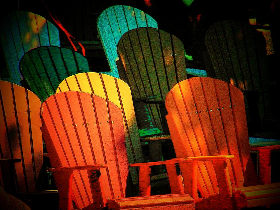 Chairs Photograph - Rainbow Chairs by Joyce Kimble Smith