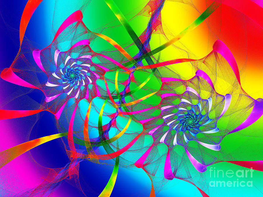 Fractal Digital Art - Rainbow Eyes by Andee Design