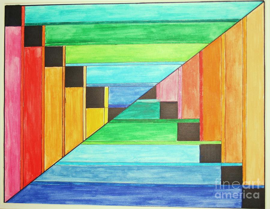 Rainbow in Line Painting by Christina A Pacillo