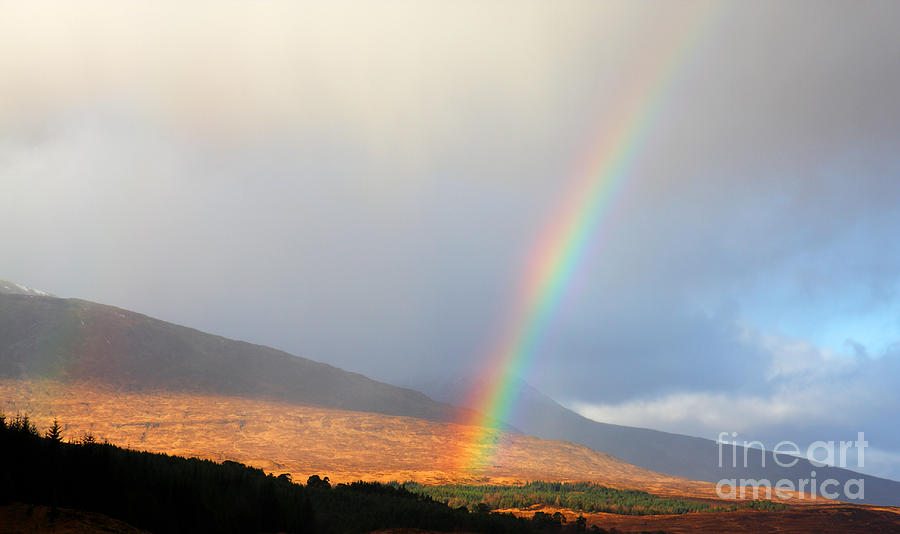 Landscape Photograph - Rainbow in Scotland by Holger Ostwald