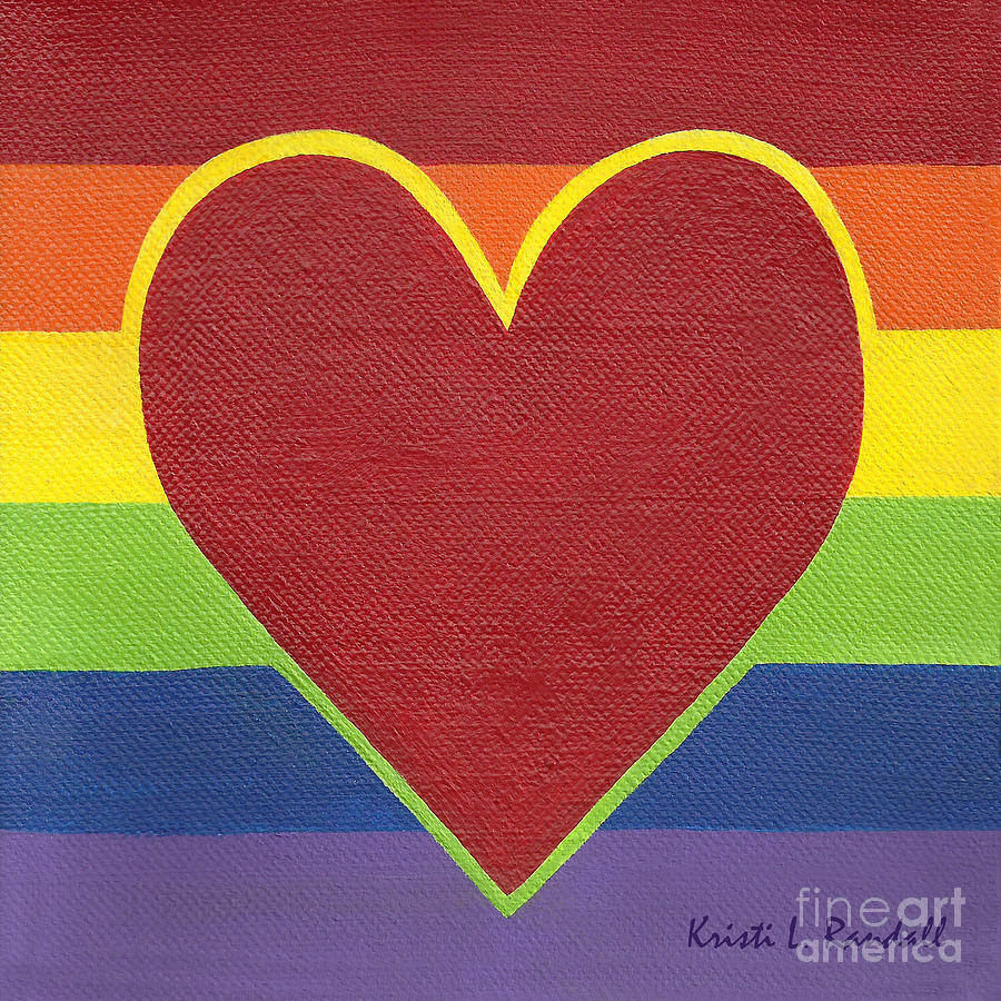Gay Marriage Painting - Rainbow Love by Kristi L Randall