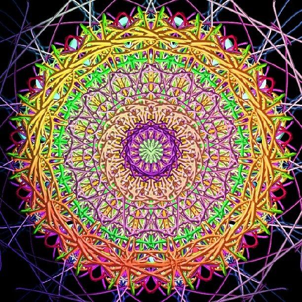 Pattern Photograph - Rainbow Mandala by Vicki Field