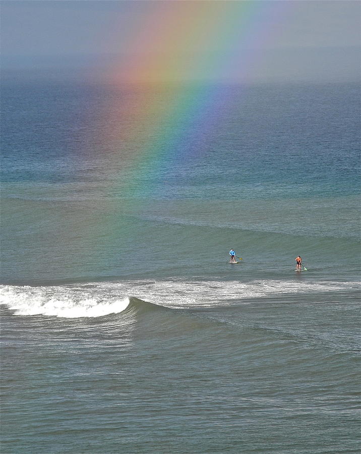 Rainbow Mists and Surfing Too Photograph by Kirsten Giving