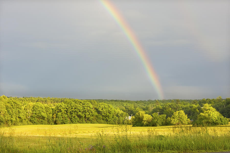 Rainbow Over Hay Field In Maine Photograph by Keith Webber Jr