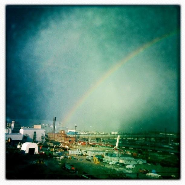 New York City Photograph - Rainbow Over Sunnyside Yards by Bonnie Natko