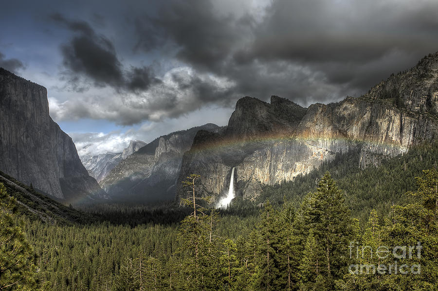 Rainbow Over The Valley Photograph by Edward Kreis