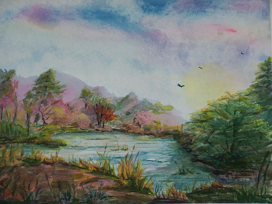 Rainbow Pond Painting by Barbara McGeachen