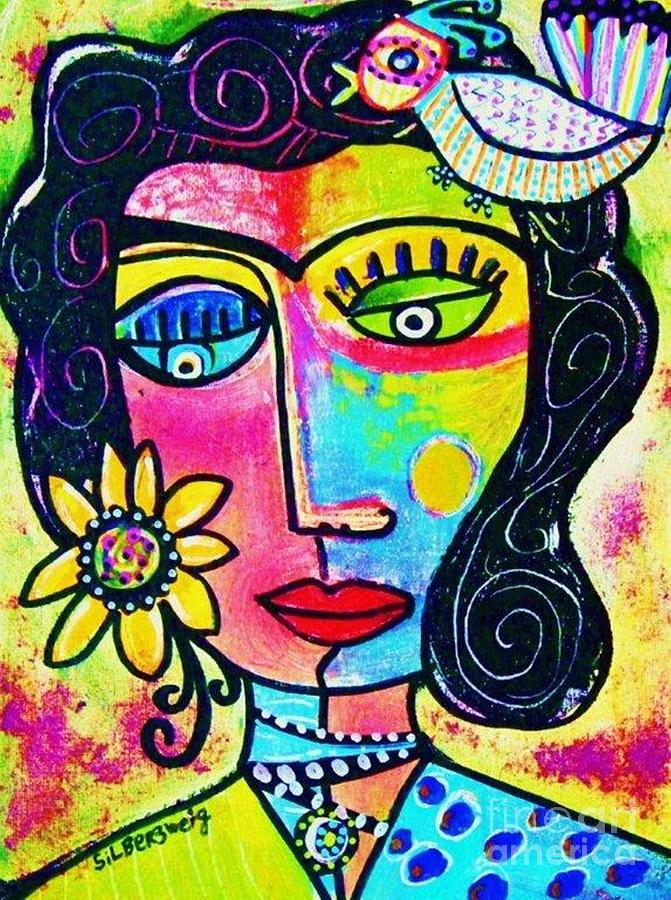 Rainbow Sunshine Frida Painting by Sandra Silberzweig