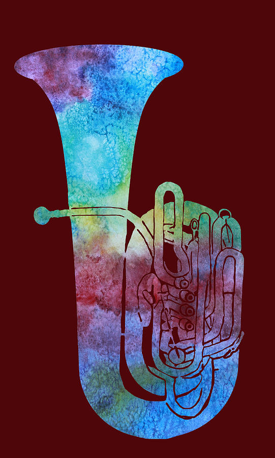 Rainbow Tuba Digital Art by Jenny Armitage