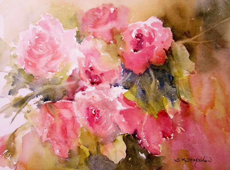 Raining Roses Painting by Sandra Strohschein