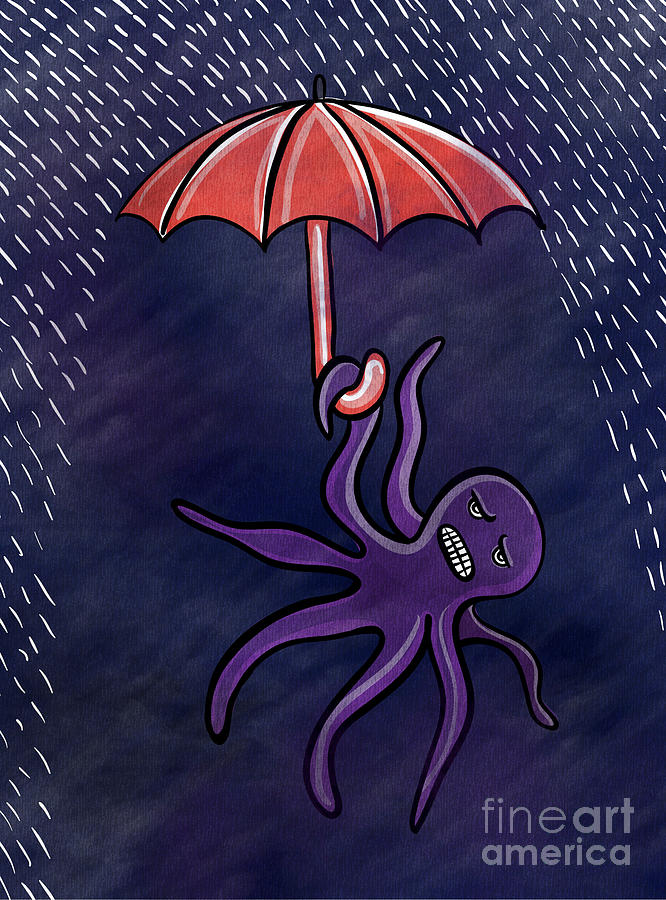 Octopus Painting - Rainy Night by HD Connelly