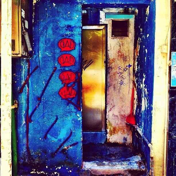 Blue Photograph - Random #street #graffiti On #blue In by Priyanka Boghani