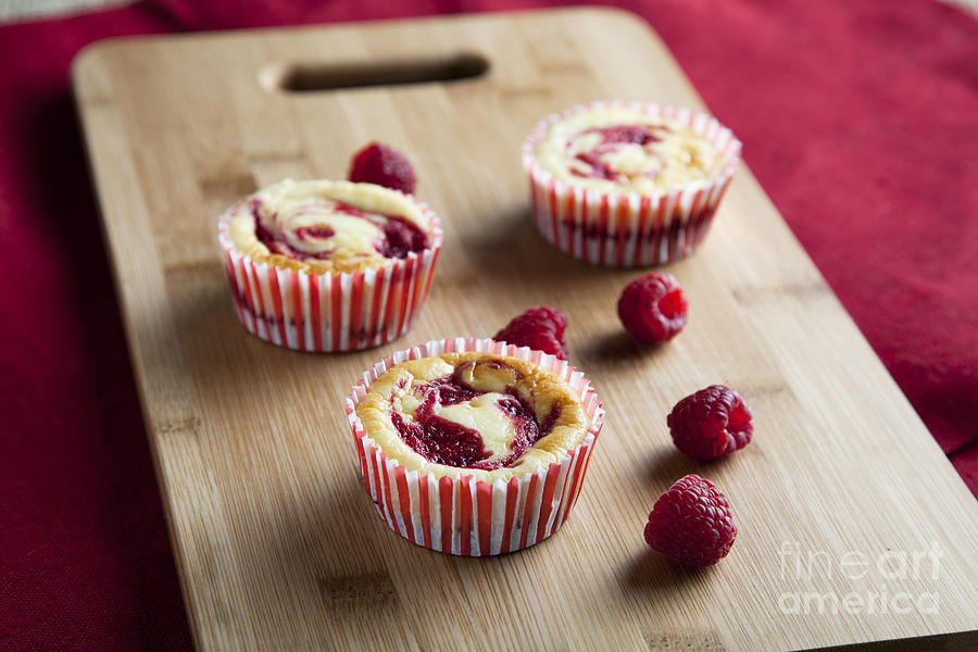 Raspberry Cheesecakes. Photograph