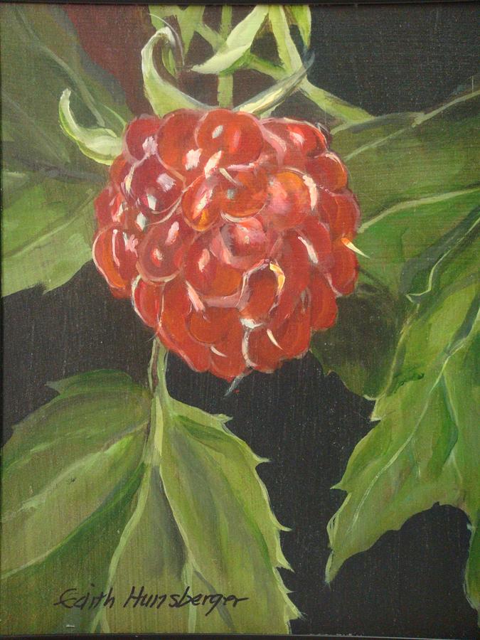 Raspberry Painting by Edith Hunsberger